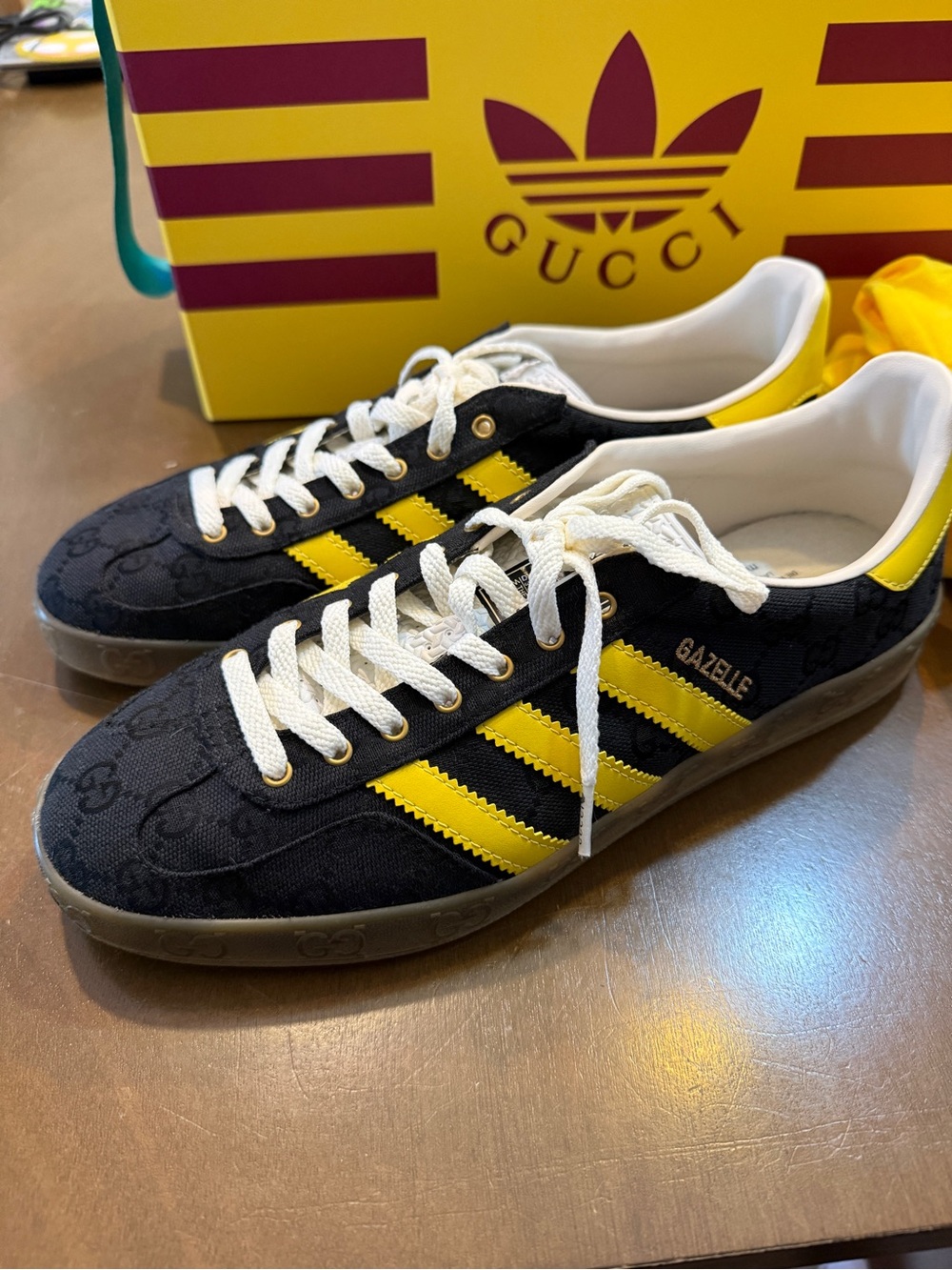 Gucci x Adidas Men’s G M Gazelle Sneakers - Picture 5 of 7